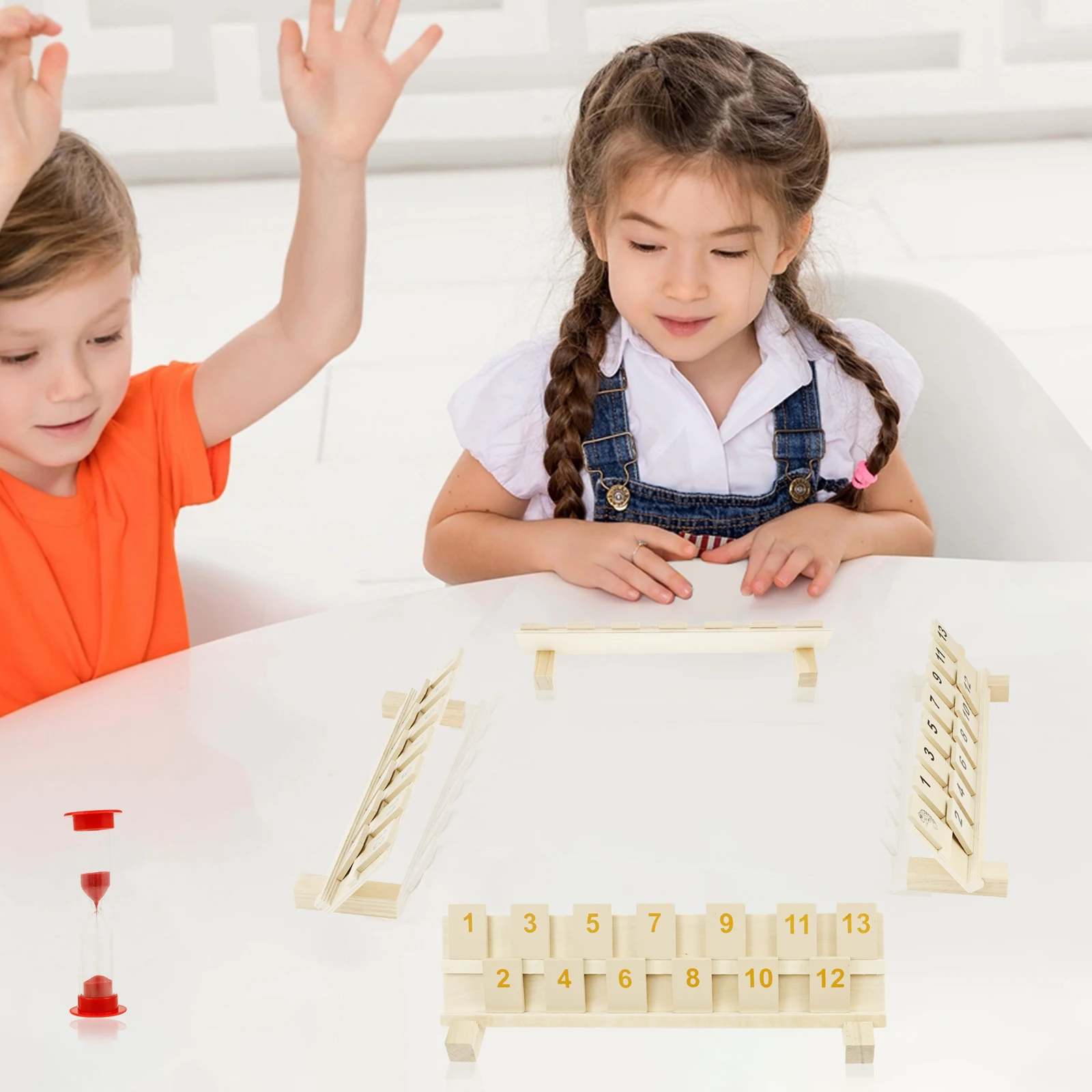 Rummy Cube Game with 4 Racks, 106 Rummy Cube Game Set with Portable Case, Rummy Tiles Travel Set for Family Classic Board Games