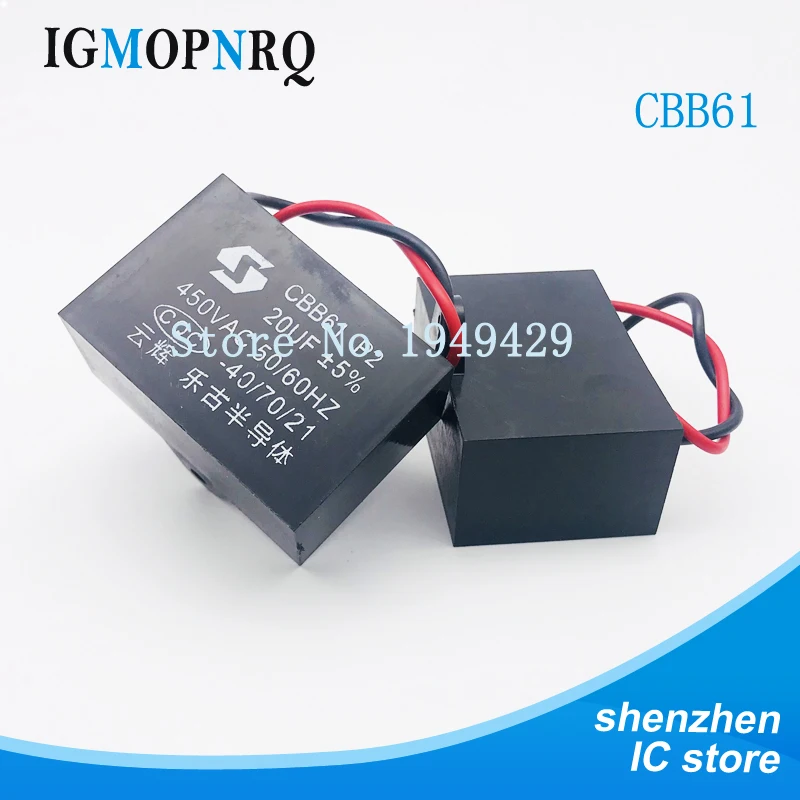Capacitor 450v cbb para motor de partida, capacitor ac, cbb61 1 peça, 1.2uf 1.5uf 1.8uf 2uf 2.5uf 3uf 3.5uf 4uf-20uf