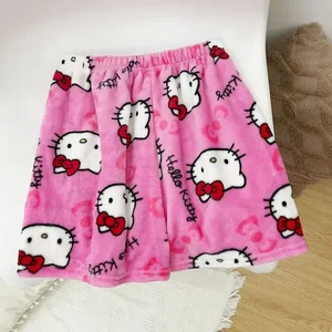 Sanrio Hello Kitty بيجامات الفانيلا النسائية الصوف الدافئ السراويل عارضة الكرتون أنيمي Kawaii أزياء الخريف والشتاء Y2K أفضل 9 سروال مرحبا كيتي مبيعا - رقم 1