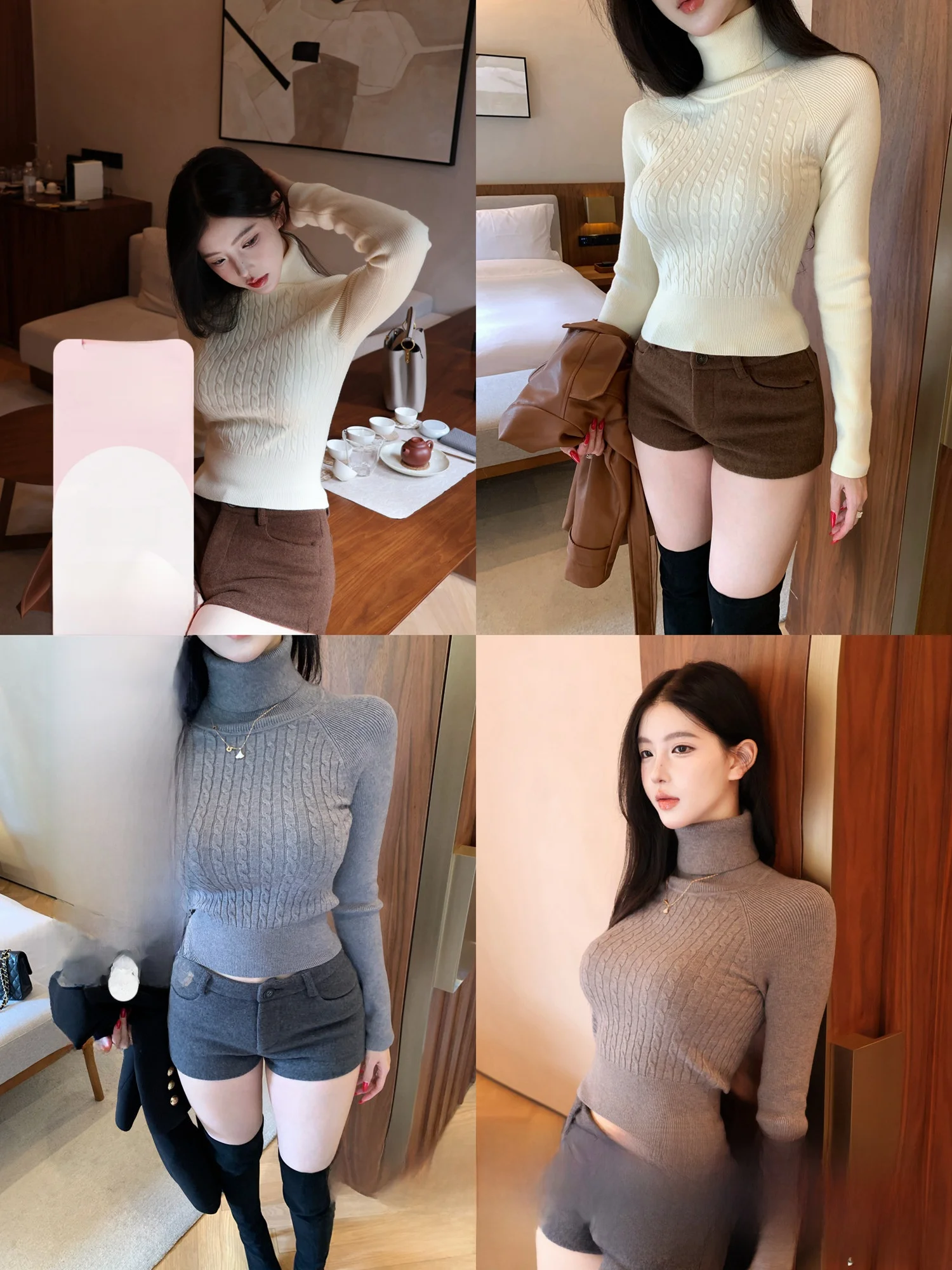 

Женский вязаный свитер с высоким воротом, однотонный, осенне-зимний, теплый, повседневный, из смеси полиэстера и вискозы