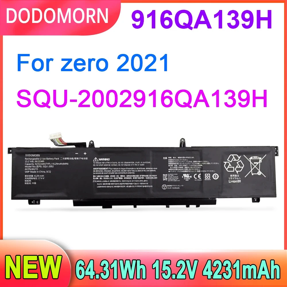 Dodomorn 15,2 qa139h Laptop-Akku für Null 64,31 SQU-2002916QA139H Serie 4231 v wh mah hohe Qualität