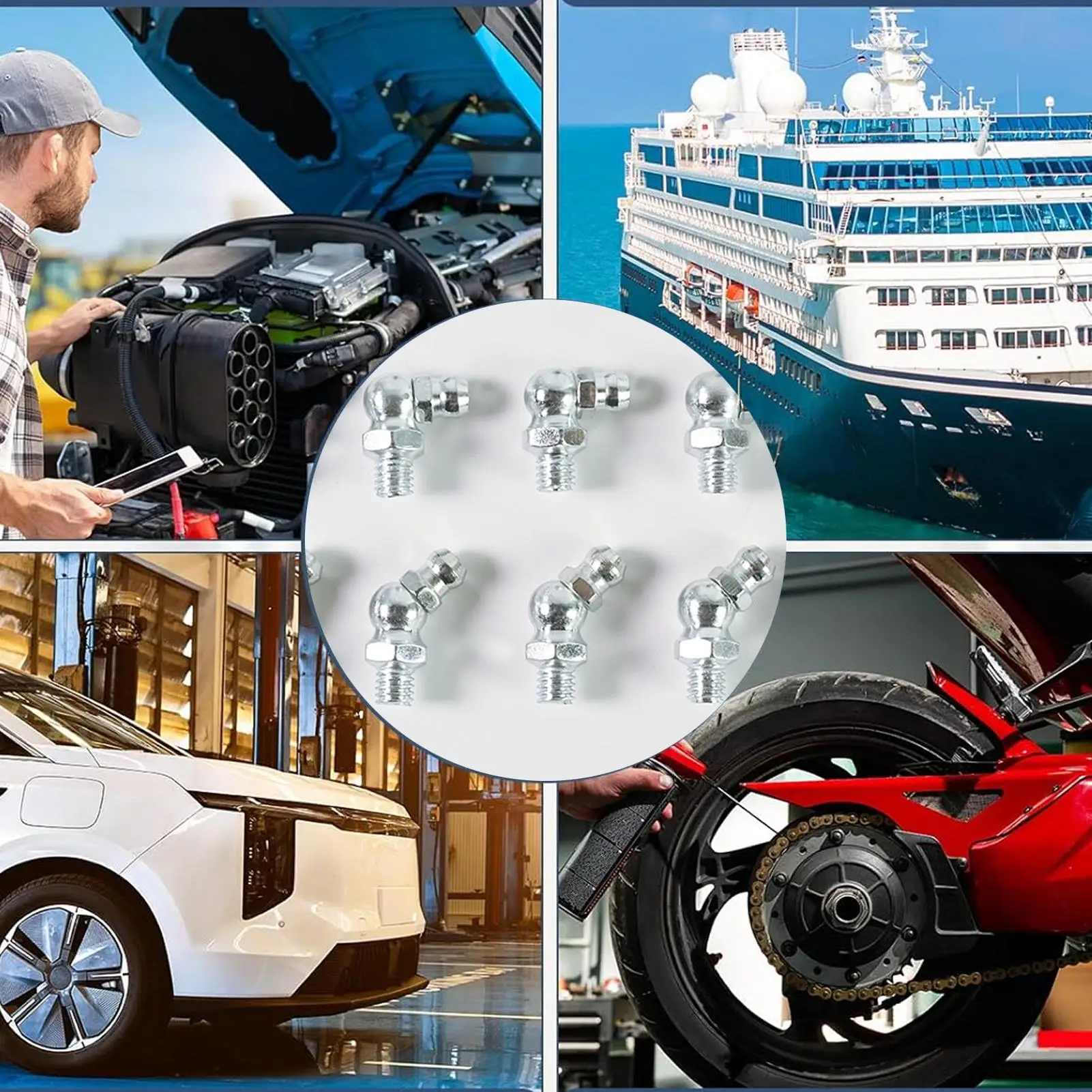 Grease Fitting Assortment 90 Degree Elbows Hydraulic Nipples Replacement 10 Pieces Metric Grease Fitting For Automotive