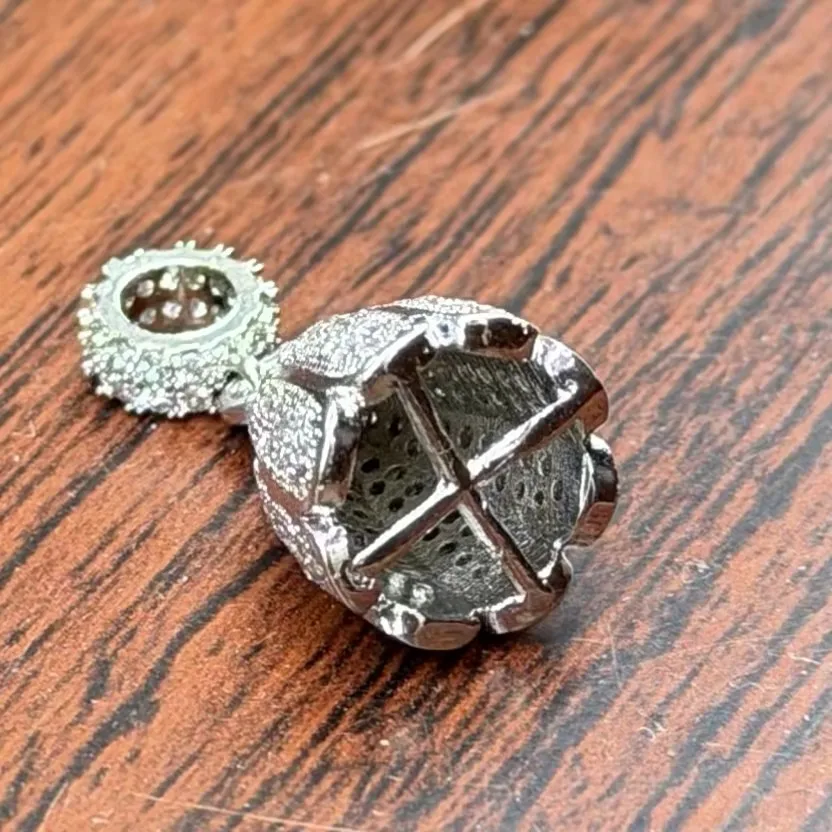 12x26mm High Quality Micro Pave Zircon Tassel Cap Pendant Charms, Mixed Color, Hole: 3.5mm, Model:VM13