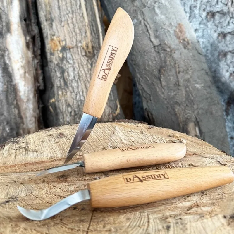 Handmade Wood Carving Knife Medium Hardwood Special Woodcut Knife Professional Precision Root Carving and Cutting Knife Tools