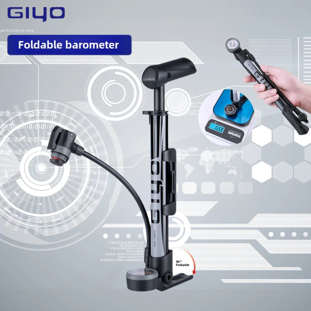 GIYO GM-642 Bicycle Floor Standing Pump 120psi  MTB Road Bike Floor-Standing With Pressure Gauge  Presta/Schrader Bicycle Tools