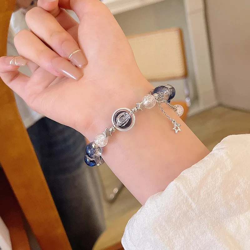 سوار متفجر على شكل قمر جالاكسي معلق مع تصميم نجمة نسائية هدية بيضاء وحلوة لمجوهرات أفضل الأصدقاء #3