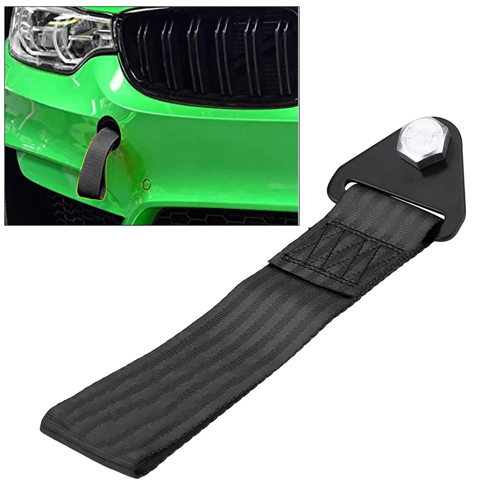 1Pc High strength Nylon Tow Strap Universal Car Racing Tow Ropes for Maximum Bumper Trailer Towing Strength 10,000 lbs