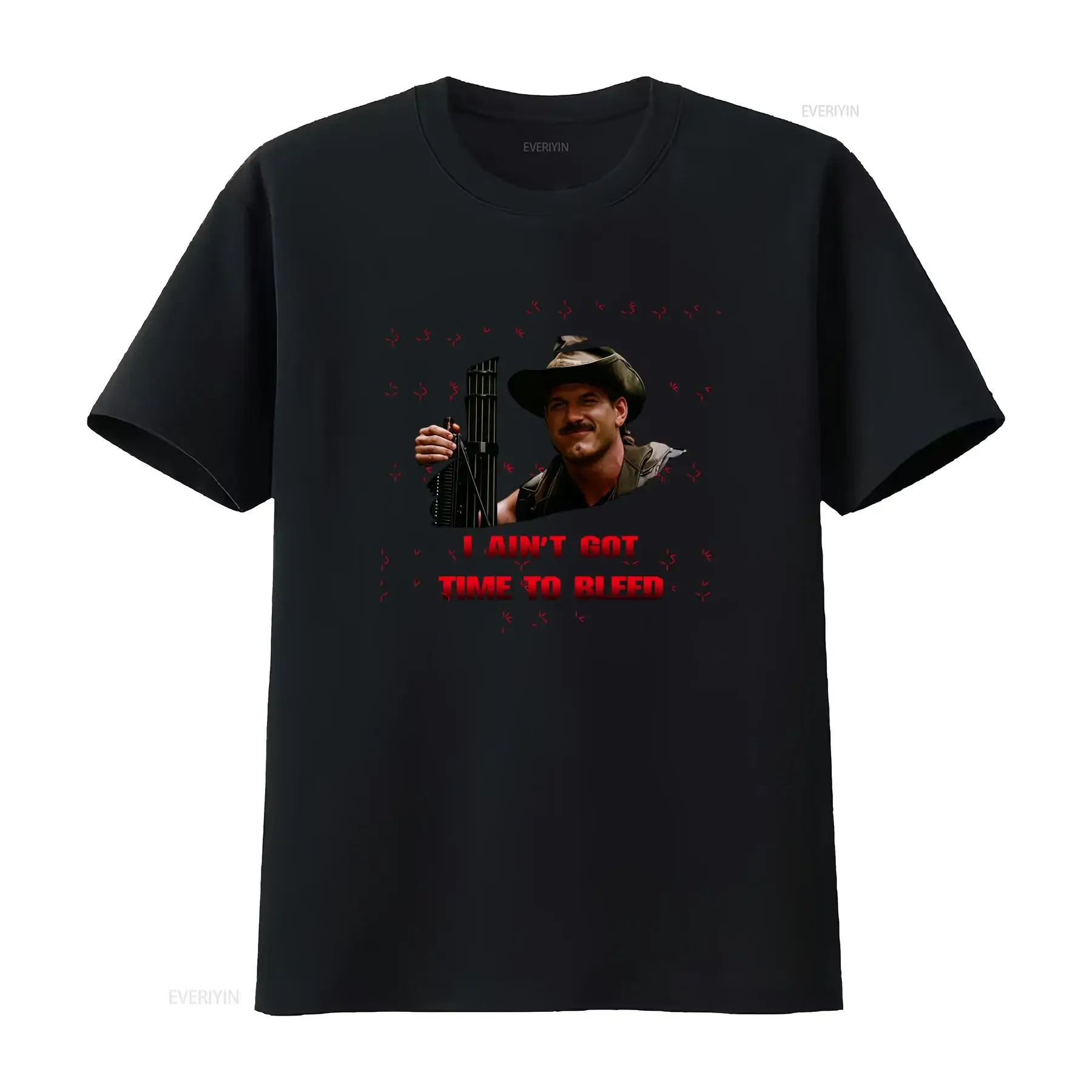 Predator T Shirt Ain't Got Time To Bleed Jesse Ventura Blaine Cooper 80's Action Movie Inspired  vintage Washed Soft Breathable