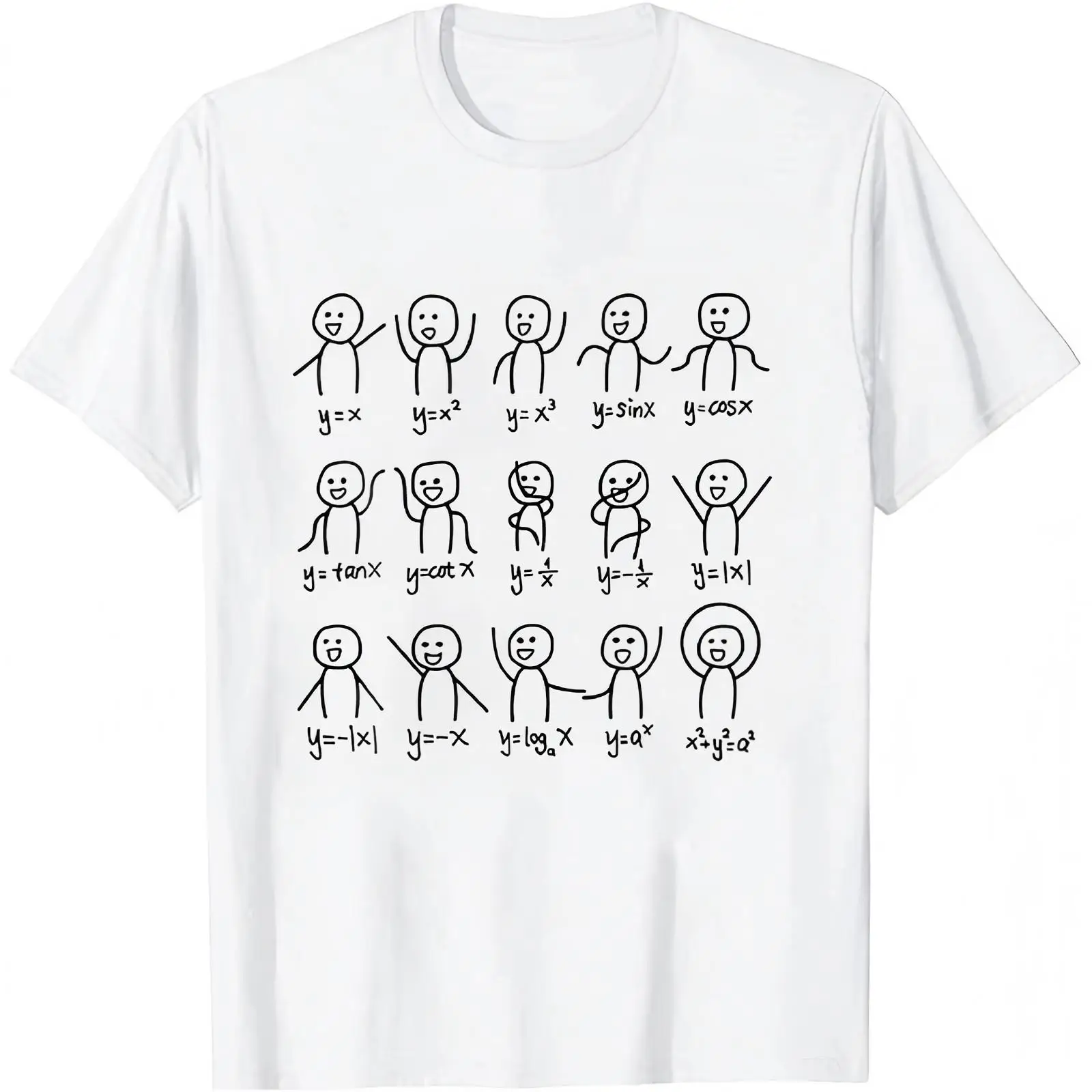Teacher T Shirt, Math Equation Cartoon Graphic Top, School Casual Outfit, Gift for Math Lovers, Fashion Back To School Tee