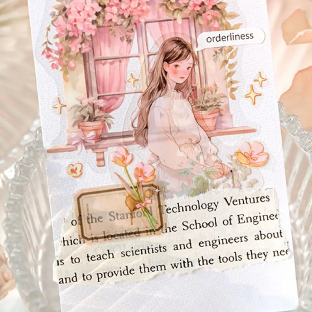 Scrapbooking Stickers Flower Blooming Garden Sticker Photo Albums Stickers Notebook Decoration Children's Sticker Vintage Style