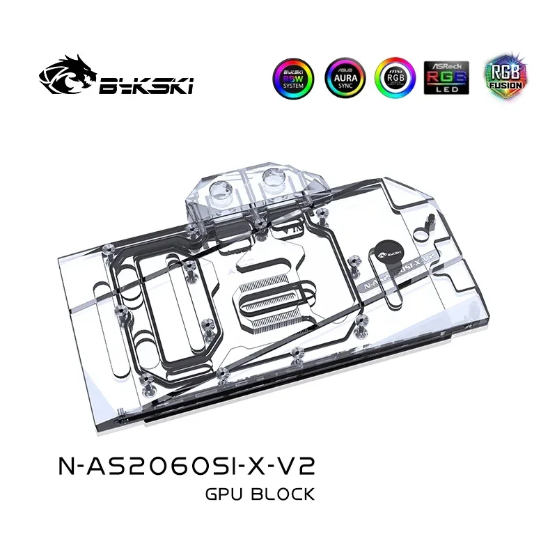 Bykski GPU Water Block สำหรับ ASUS RTX2060 / DUAL RTX2060/2070/GTX1660 O6G GAMING ,VGA น้ำ Cooling Coole,12V/5V N-AS2060SI-X-V2