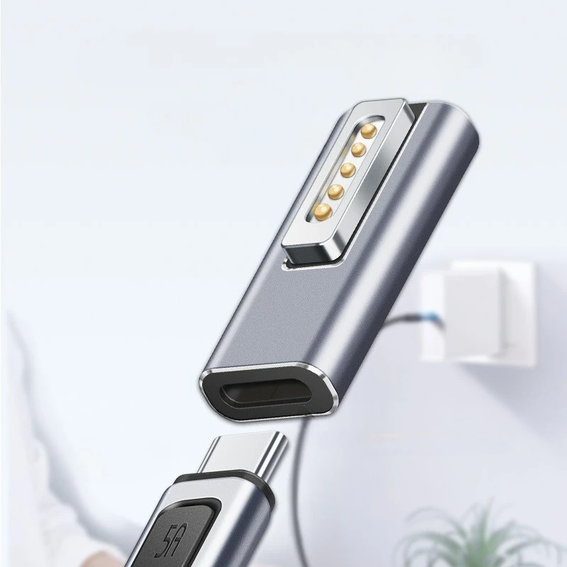 NEW Portable LED Aluminum Alloy PD Fast Charging Conversion Type-c To For Magsafe2 Adapter For Macbook Air/pro Laptop