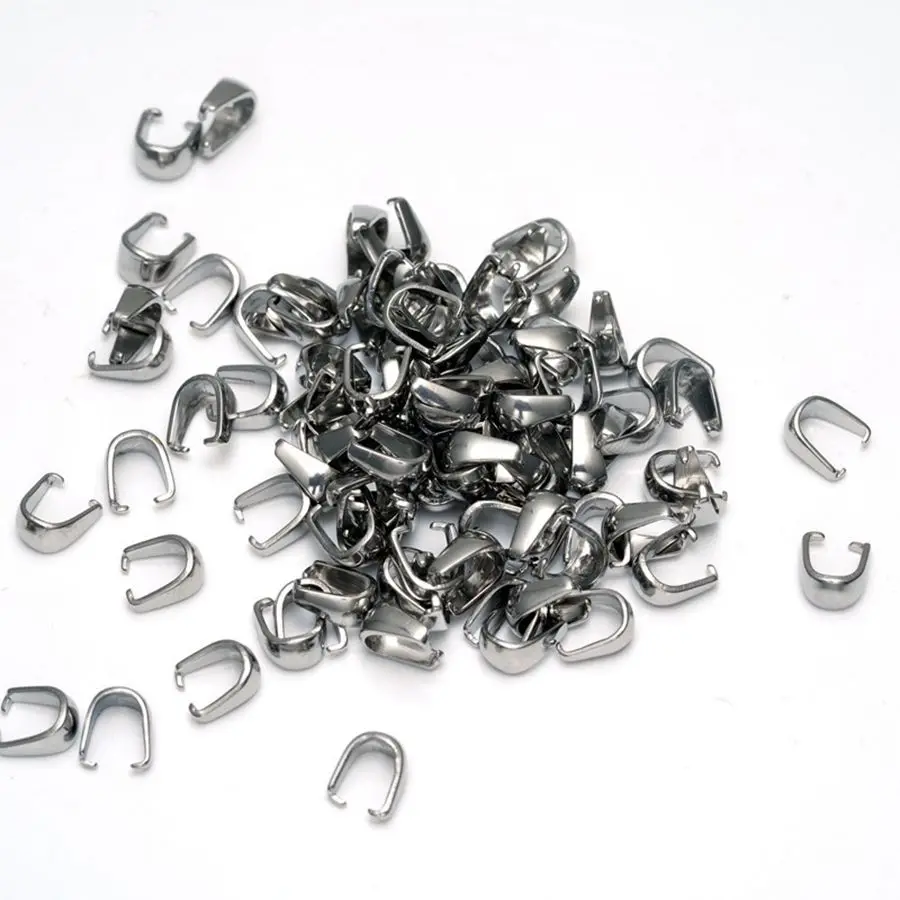 50pcs  4*8mm 5*11mm Stainless Steel Melon Seed Buckle Women For DIY Necklace Jewellery Making