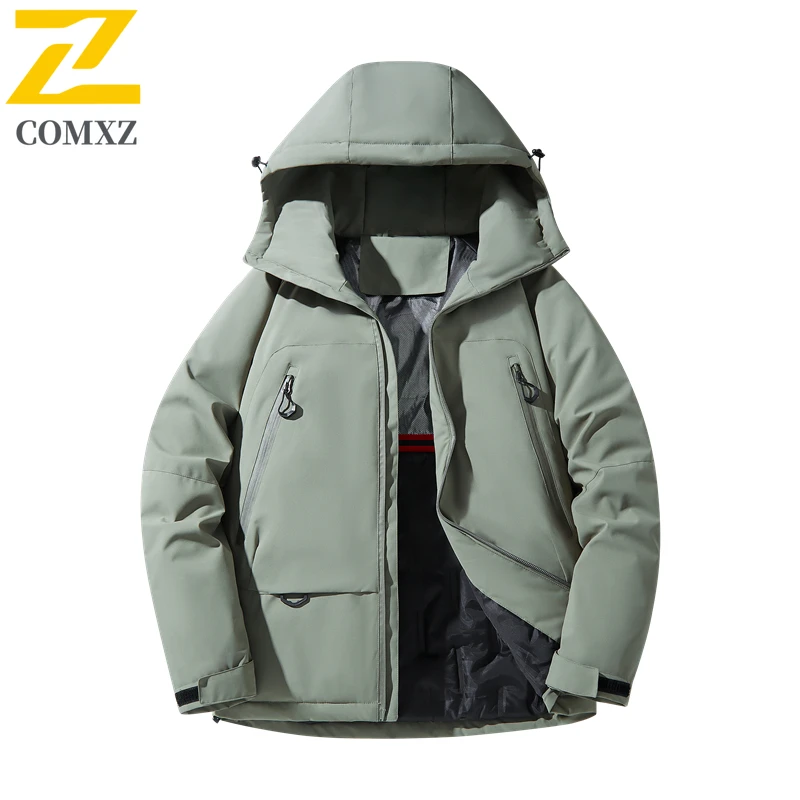 Kurtka bawełniana dla par, edycja 2025, aksamitna, pogrubiona, chroniąca przed zimnem, ciepła kurtka puchowa z kapturem, kurtka bawełniana na kemping, do jazdy na nartach.