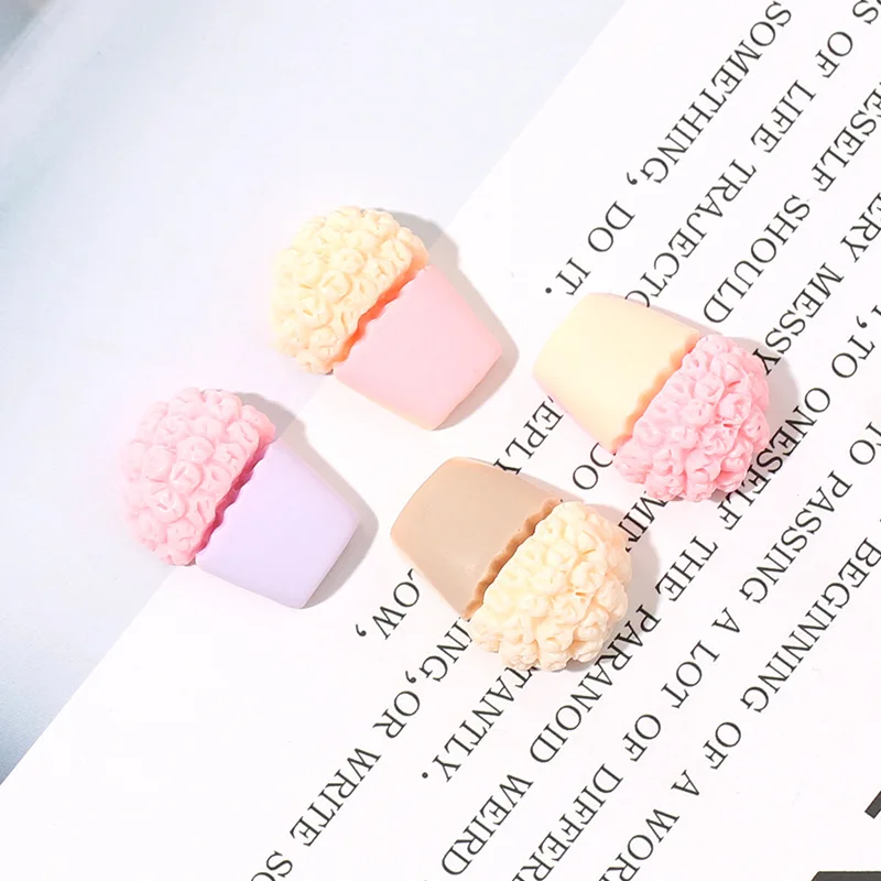 20pcs Resin Simulation Food Slime Charm Popcorn Resin Cabochon Art Supply Scrapbooking Craft DIY Decoration Charms Embellishment