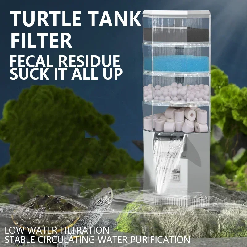 

Low Water Level Turtles Filter Turtle Tank Filter Fecal Suction Pump Waterfall Circulating Pumps Filtration Aquarium Accessorie