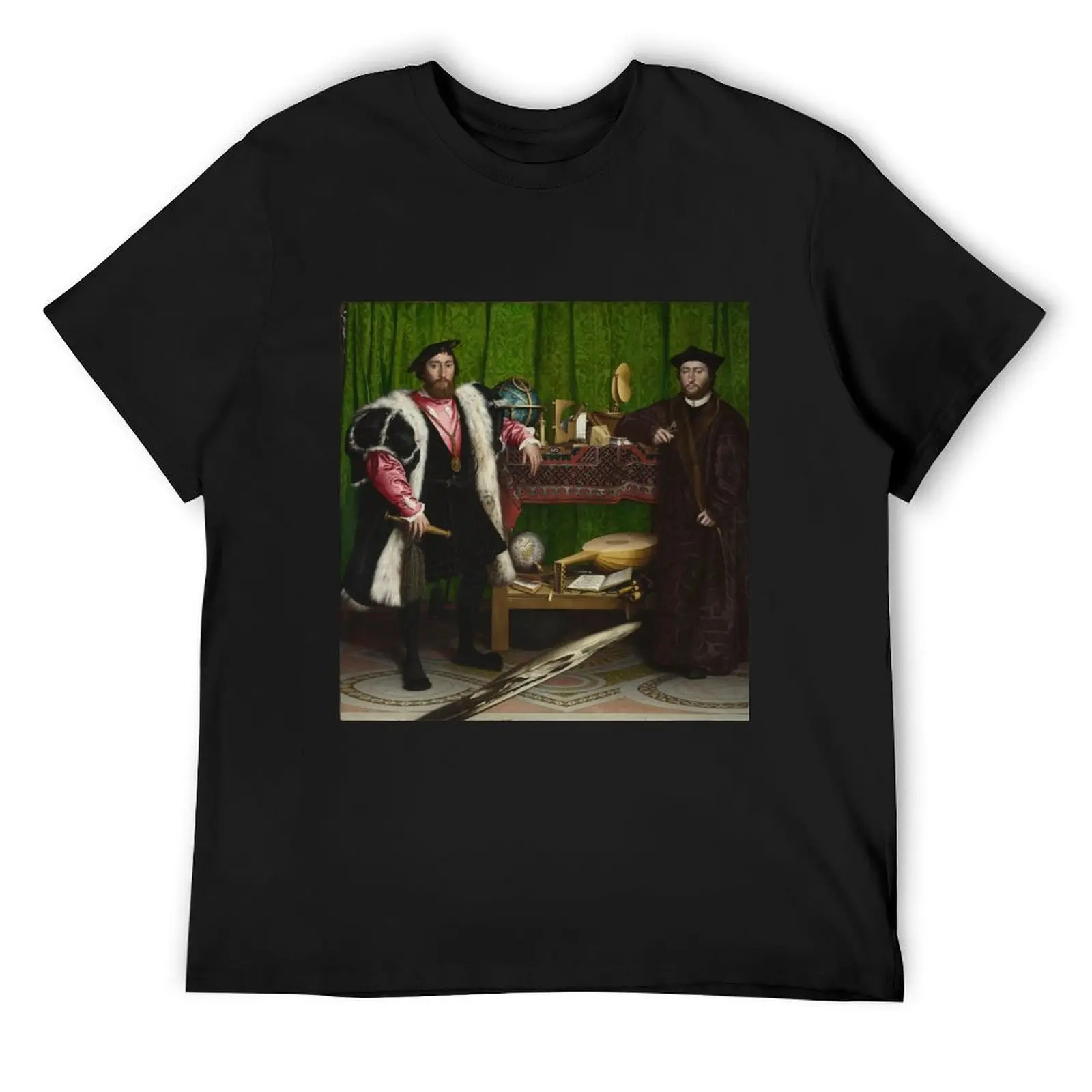 

The Ambassadors - Hans Holbein the Younger T-Shirt blue archive plus size clothes T-shirts man t shirt for men