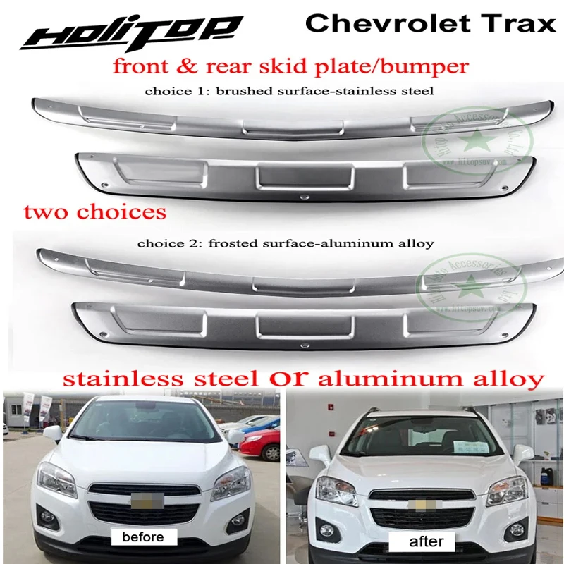 

for Chevrolet Trax skid plate bumper protector/guard,front&rear,2pcs/set,stainless steel or aluminum alloy,free shipping to Asia