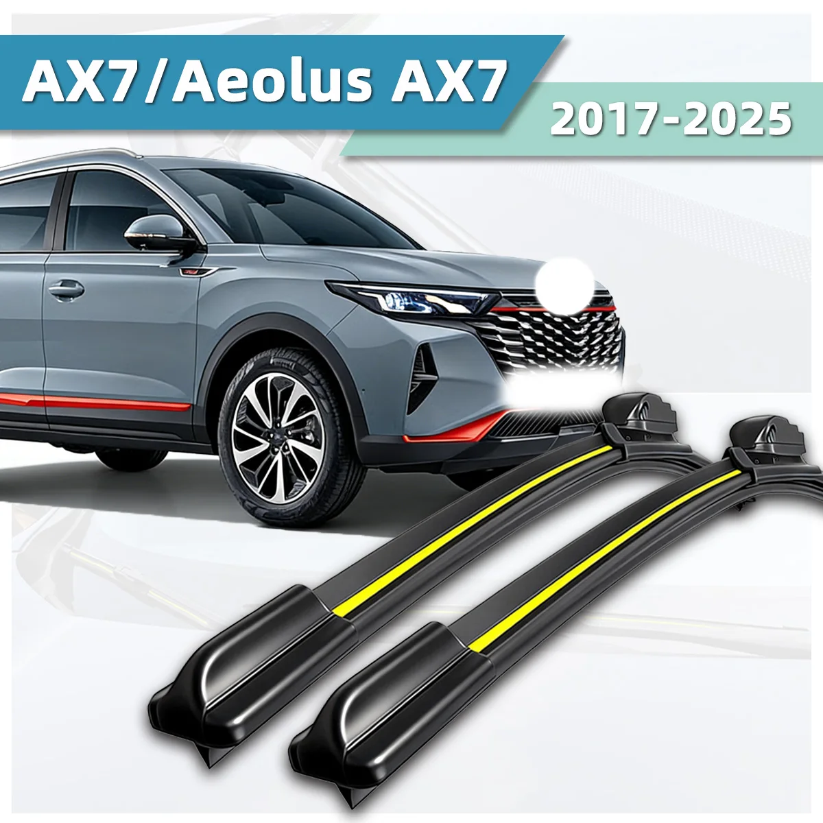 

Fit For Dongfeng AX7/Aeolus AX7 (2017-2025) Wiper Natural Rubber Strip Boneless Silent Car Windshields Front Wiper Car Accessori