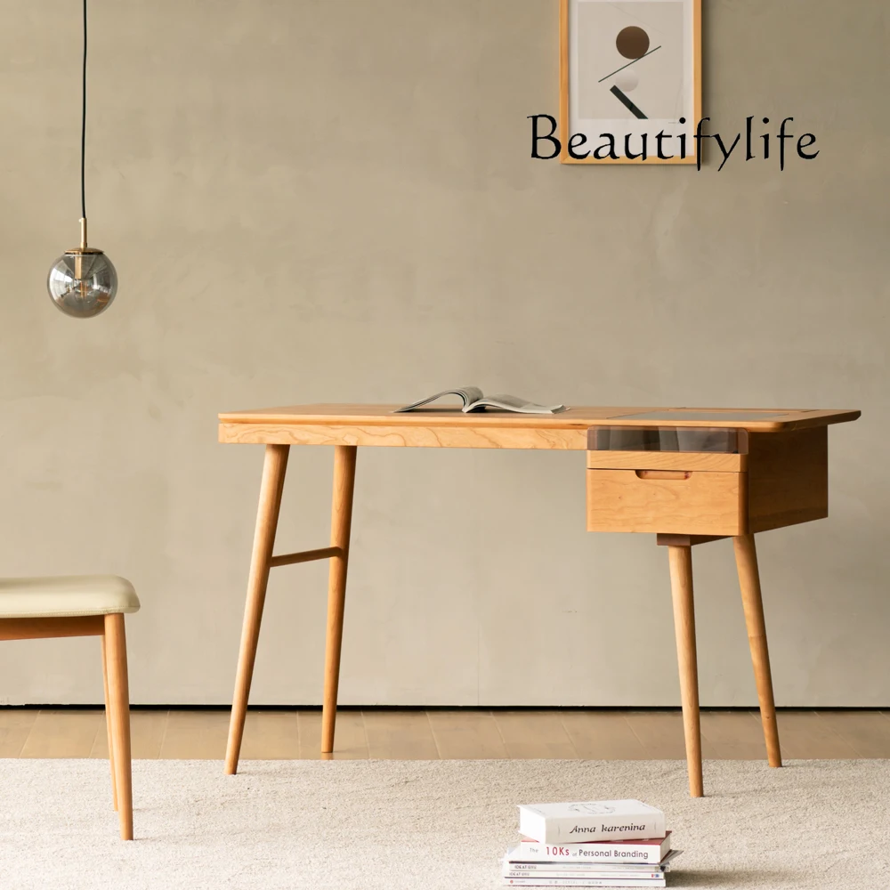 

Скандинавский античный компьютерный стол из массива дерева, домашний минималистичный верстак