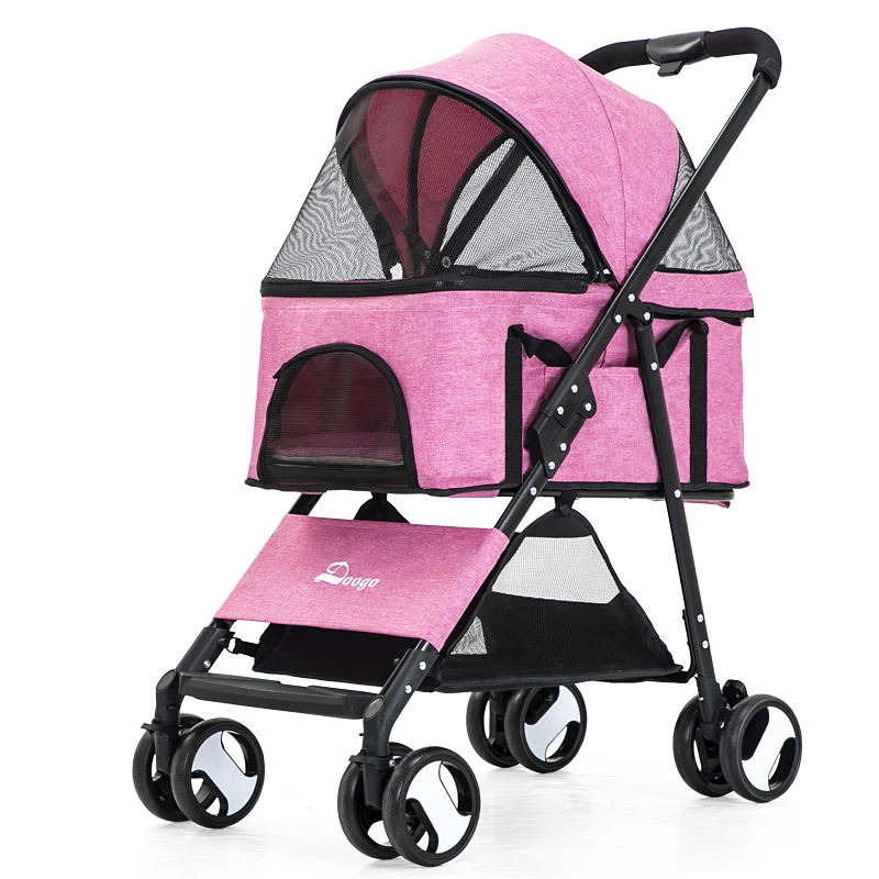 

Small and medium-sized dog pet stroller Teddy outing car Lightweight folding dog stroller