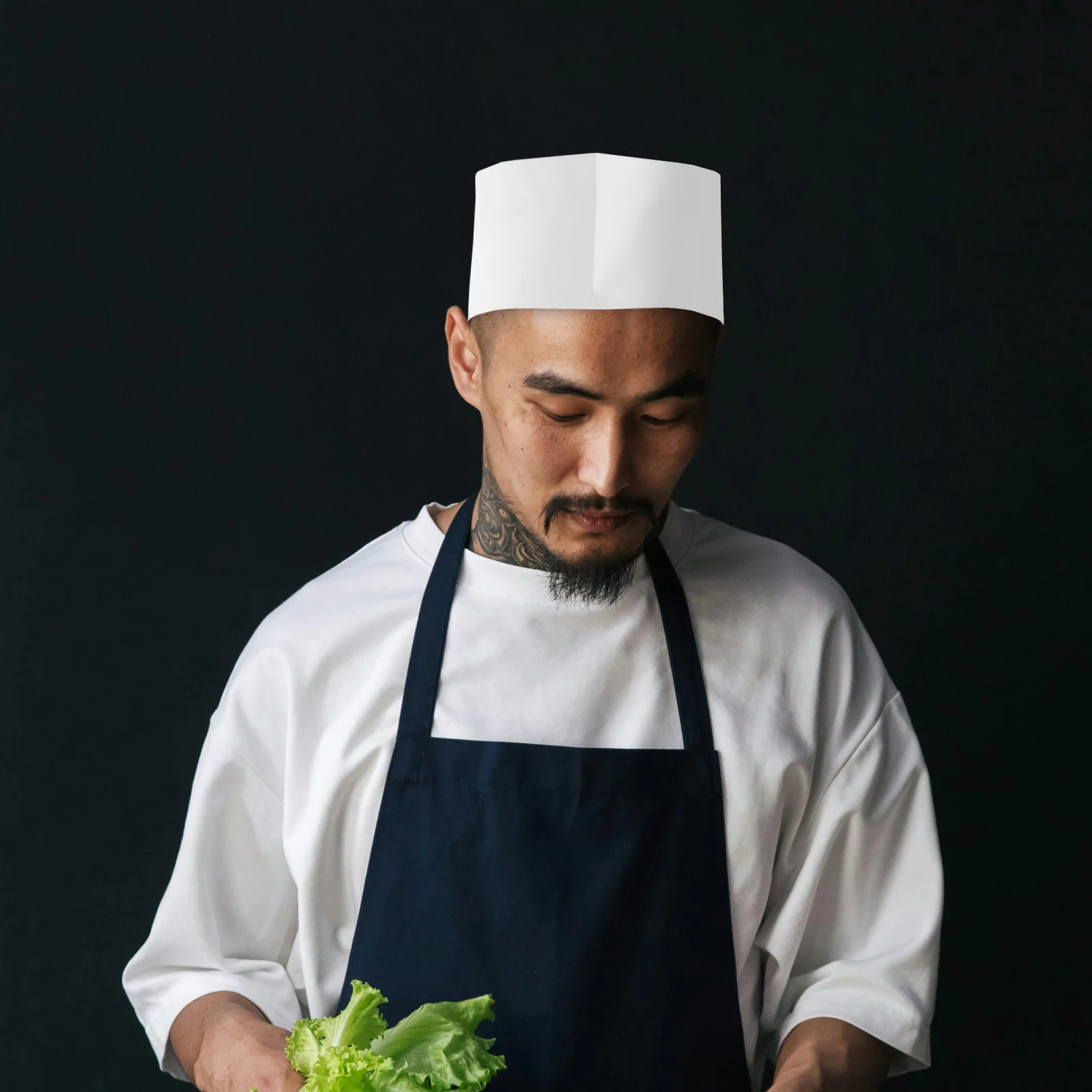 

20 Pcs Chef Hats Paper Disposable Kitchen Cooking Caps Adult Hygienic Hair Loss Prevention Pollution Control