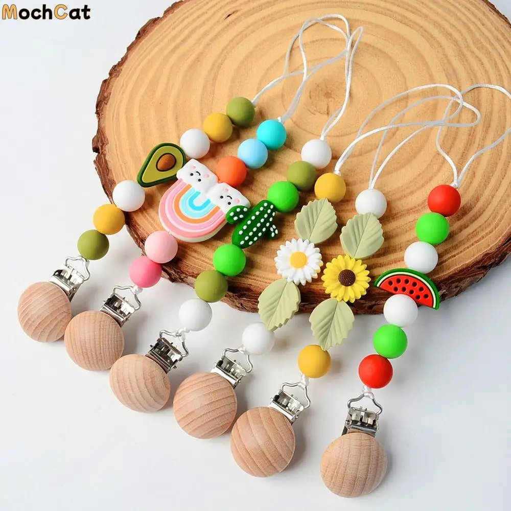 

Grip Baby Care Teether Pendant Beaded Silicone Fruit Dummy Feeding Clip Baby Pacifier Chain Soother Chain Pacifier Clip Chain