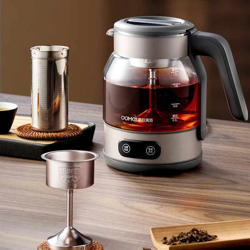 Glass Tea Maker Spray Steam Brewing Kettle Constant Temperature Keep Warm Electric Tea Pot Water Boiler Home OMT PC1038 전기 티포트