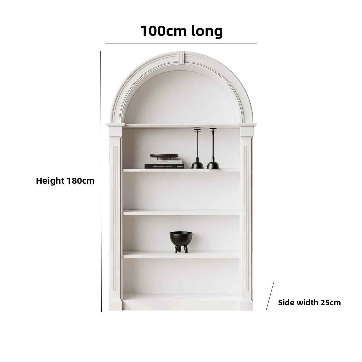 

French bookcase Arched living room locker American retro storage cabinet Antique display cabinet Vertical locker