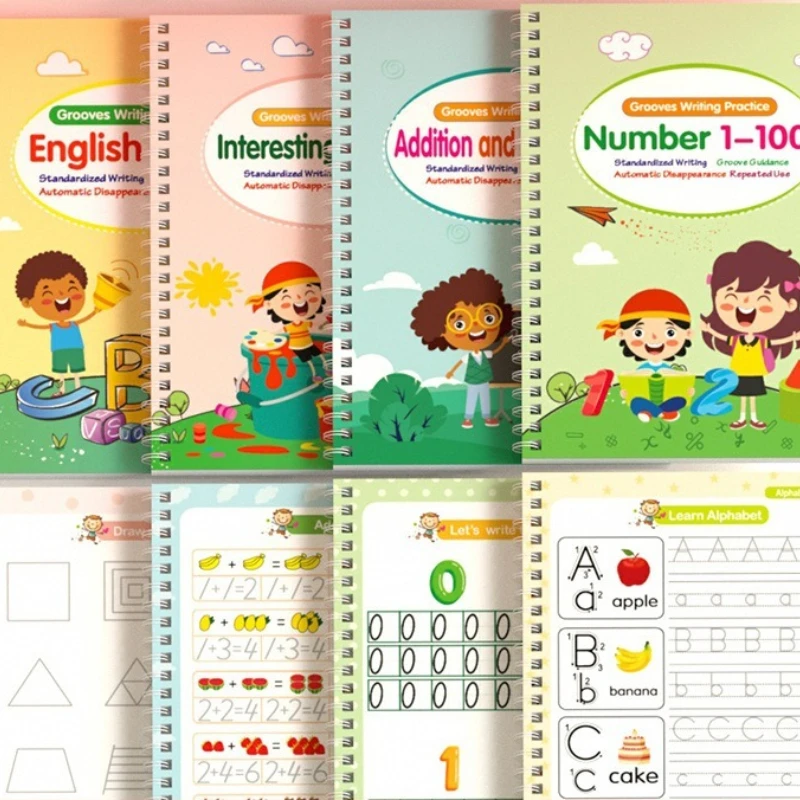 English Groove Copybook for Children To Control Pen Training Early Childhood Enlightenment Calligraphy Writing Book