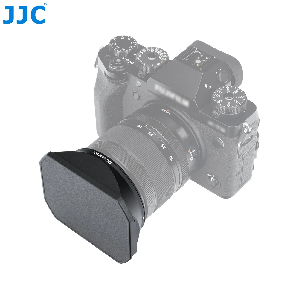 JJC Metal Square Lens Hood Cover with Lens Hood Cap for Fujifilm Fuji XF 16-50mm f/2.8-4.8 R LM WR on X-T50 XT50 X-T5 X-S20 X-T3