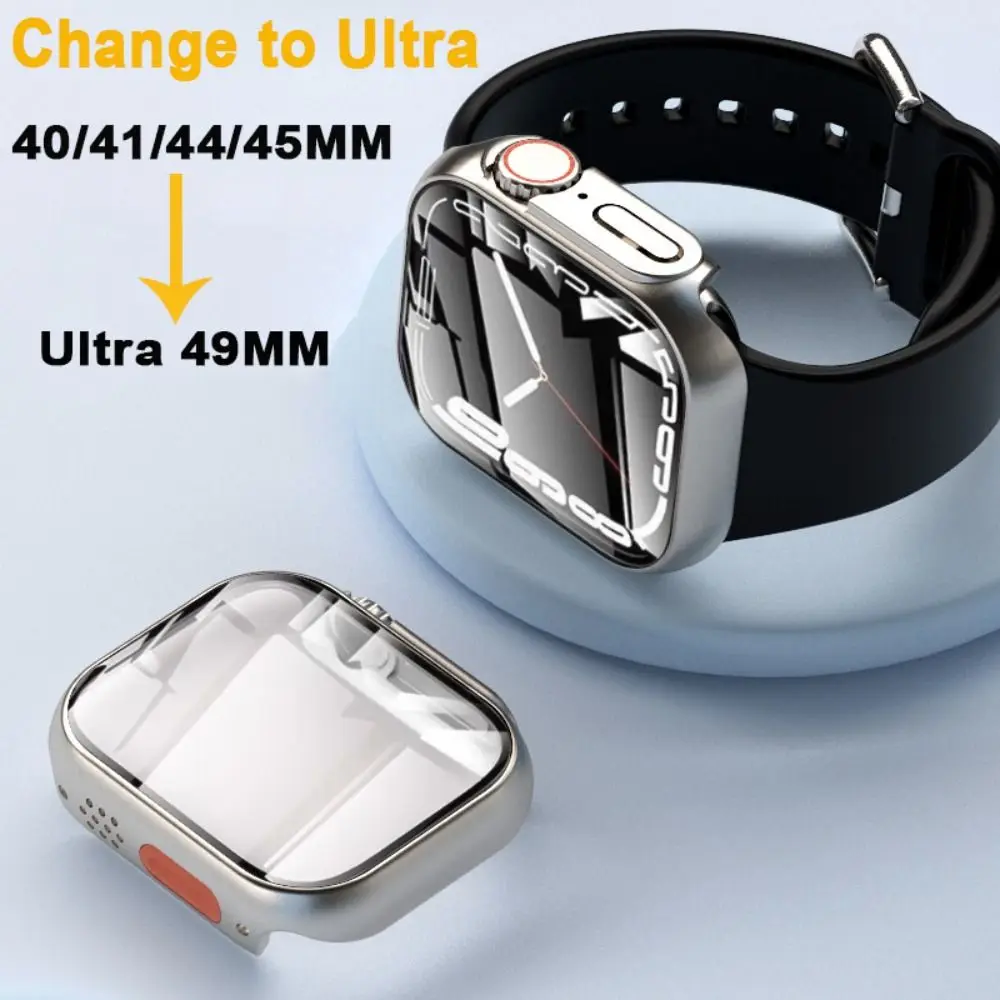 Обновление внешнего вида рамки на ультратонкую защиту экрана из закаленного поликарбоната Улучшенная деталь для Apple Watch 8 7 6 5 4 SE