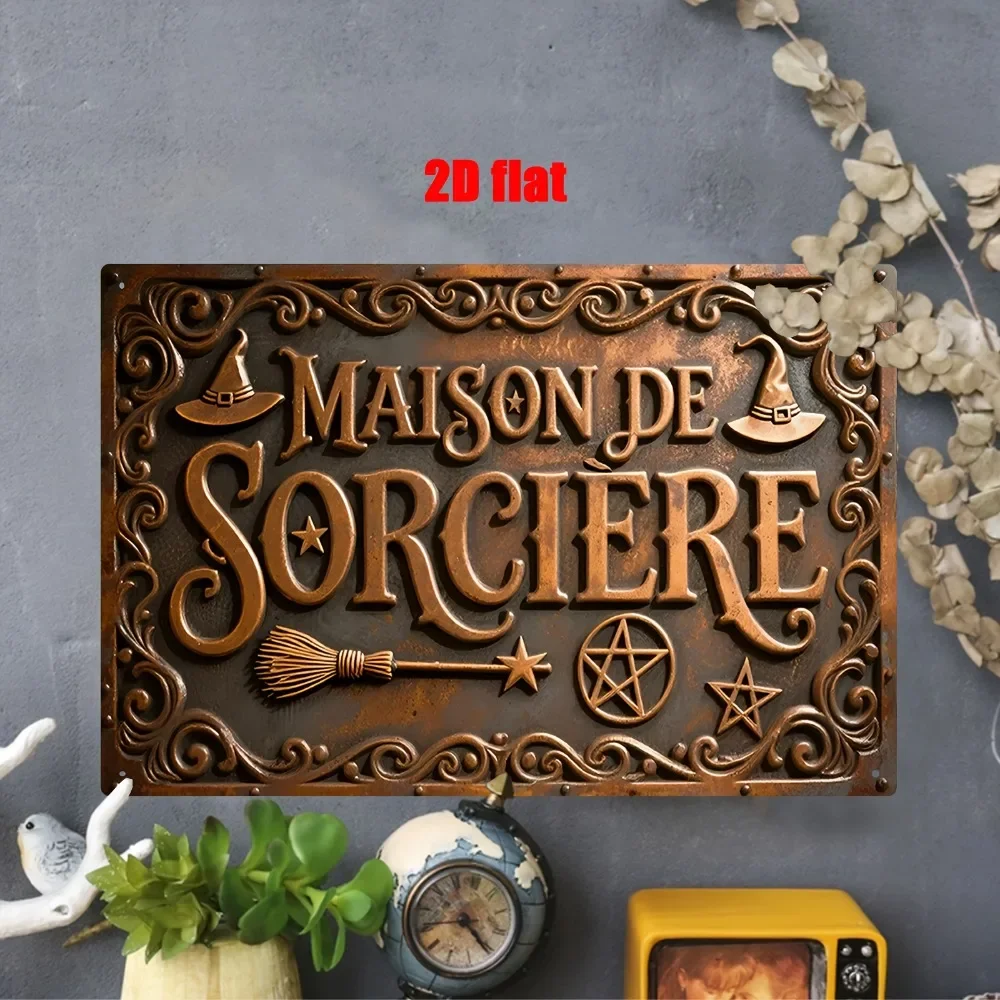 CIFbuy French Witch Aluminum Wall Art Waterproof Durable Home Living Room Decor