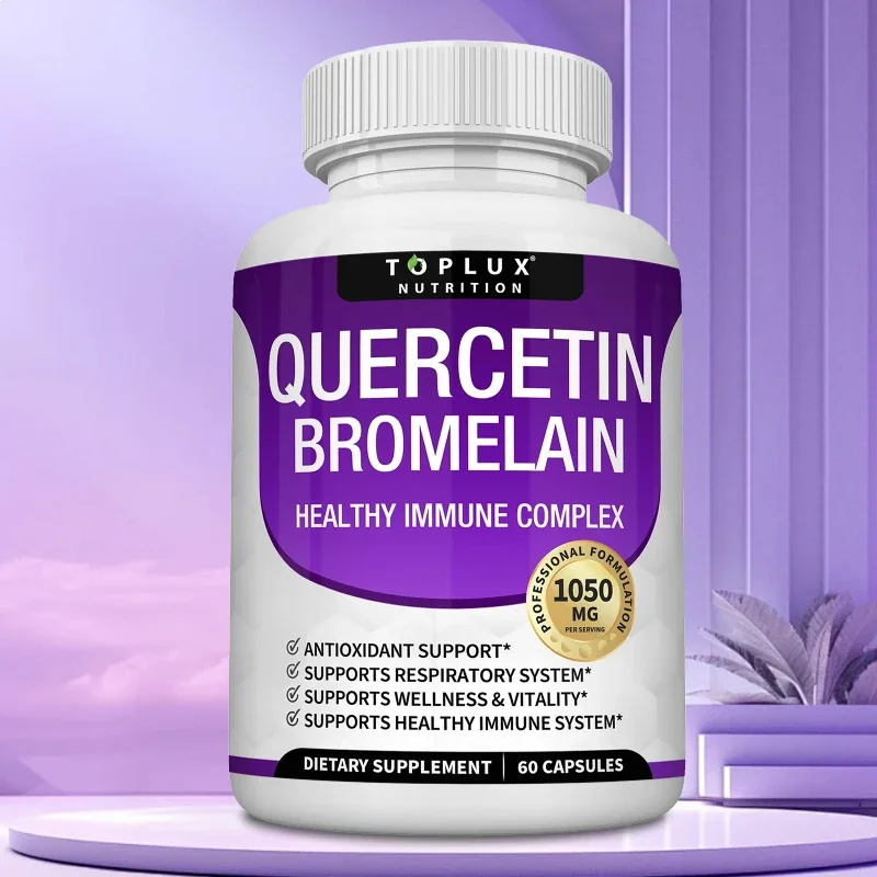 

Quercetin Bromelain 1050mg - Helps Boost The Immune System, Antioxidant, Enhances Absorption, and Improves Blood Circulation