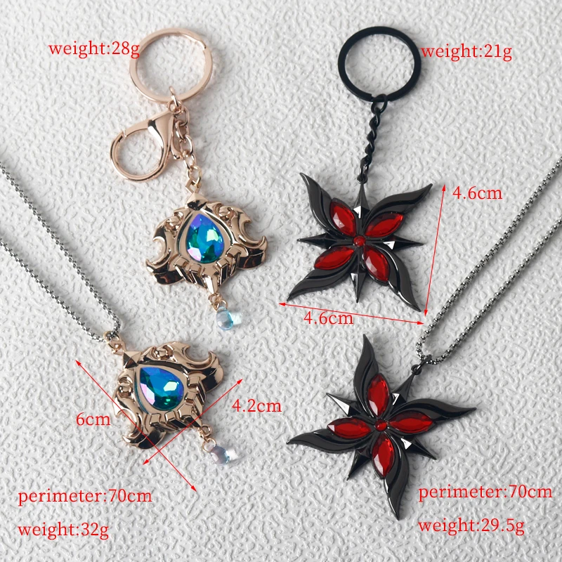 Game Genshin Impact Arlecchino Fatui The Knave Cosplay Pendant Necklace Keychain Anime Figure Sweater Chain Car Backpack Keyring