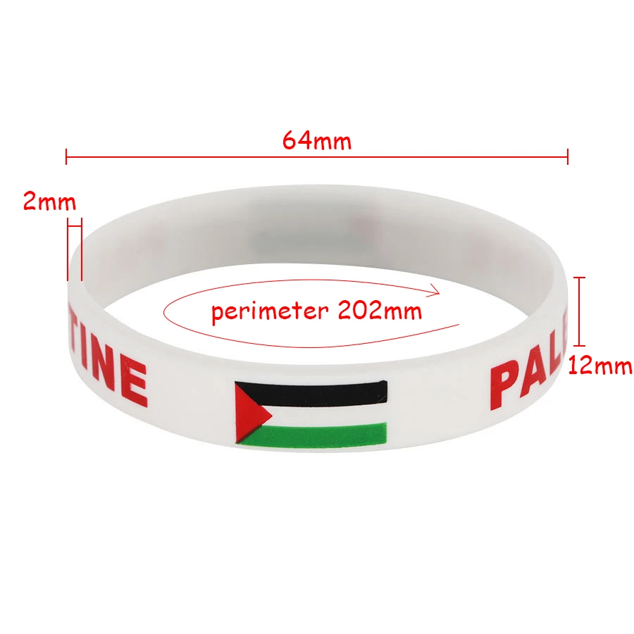 Pilihan 2 buah gelang bendera Palestina gelang silikon gelang karet aksesori modis