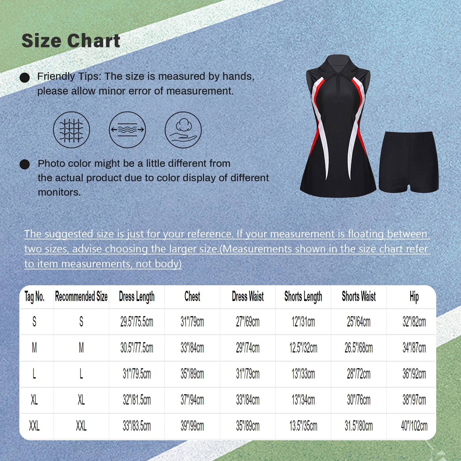 Womens Tennis Dresss Badminton Golf Outfit Sportswear Outdoor Activities Sleeveless Zipper Athletic Dress with Shorts Sports Set