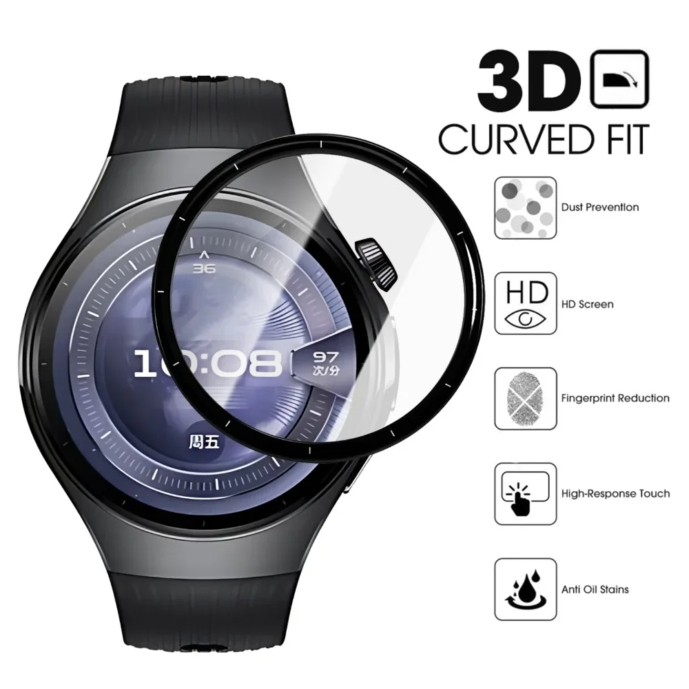 1-3 Stes Easy To Install for Huawei Watch 5 42mm 46mm Positioning Films Flexible PMMA Screen Protectors with Locator Scraper