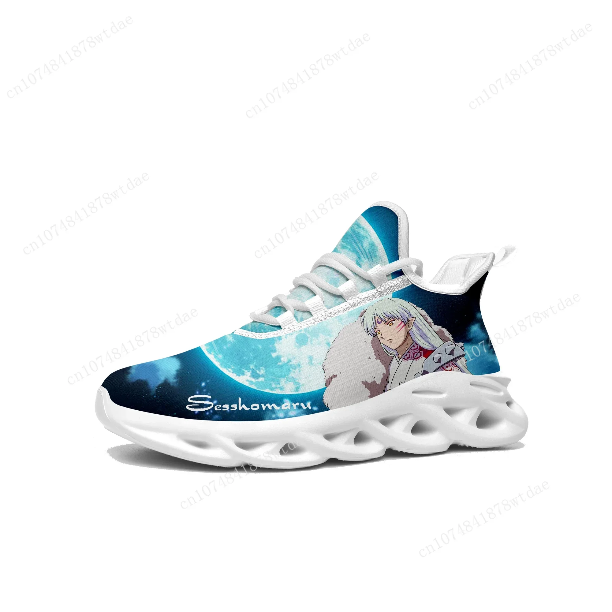 Sesshoumaru Flats Sneakers Mens Womens Teenager Sports Running Shoes High Quality Inuyasha Cartoon Custom Lace Up Mesh Footwear