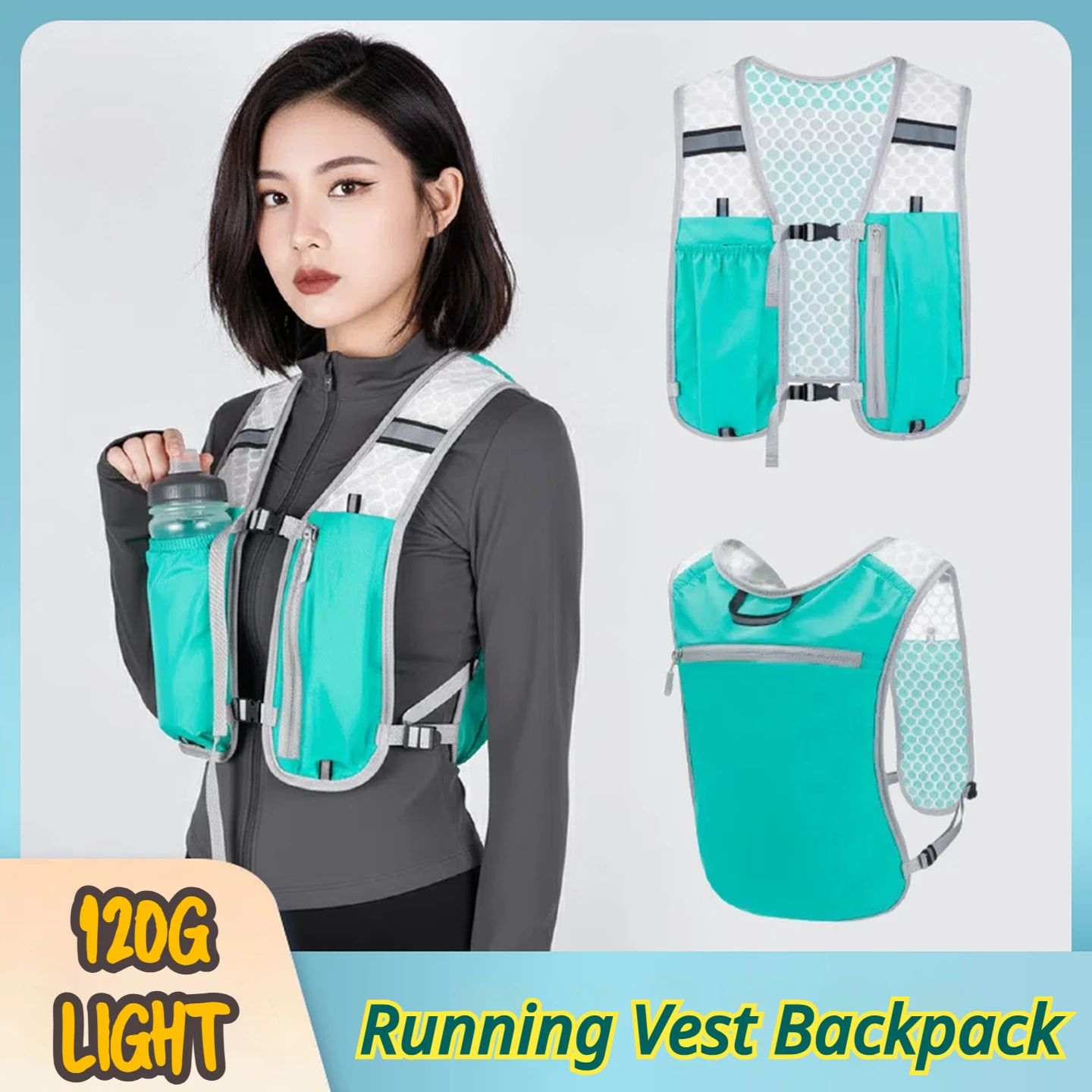 

Sports Lightweight Hydration Pack Vest Backpack for Hiking, Running, Jogging ,Cycling, Marathon,Trail Running, Reflective Design