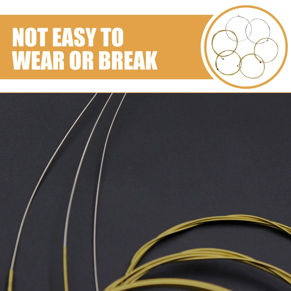 

1 set 1 Set Plated Silver Strings For Electric Acoustic Guitar Durable Metal String Replacement Part Long-Lasting Tone High