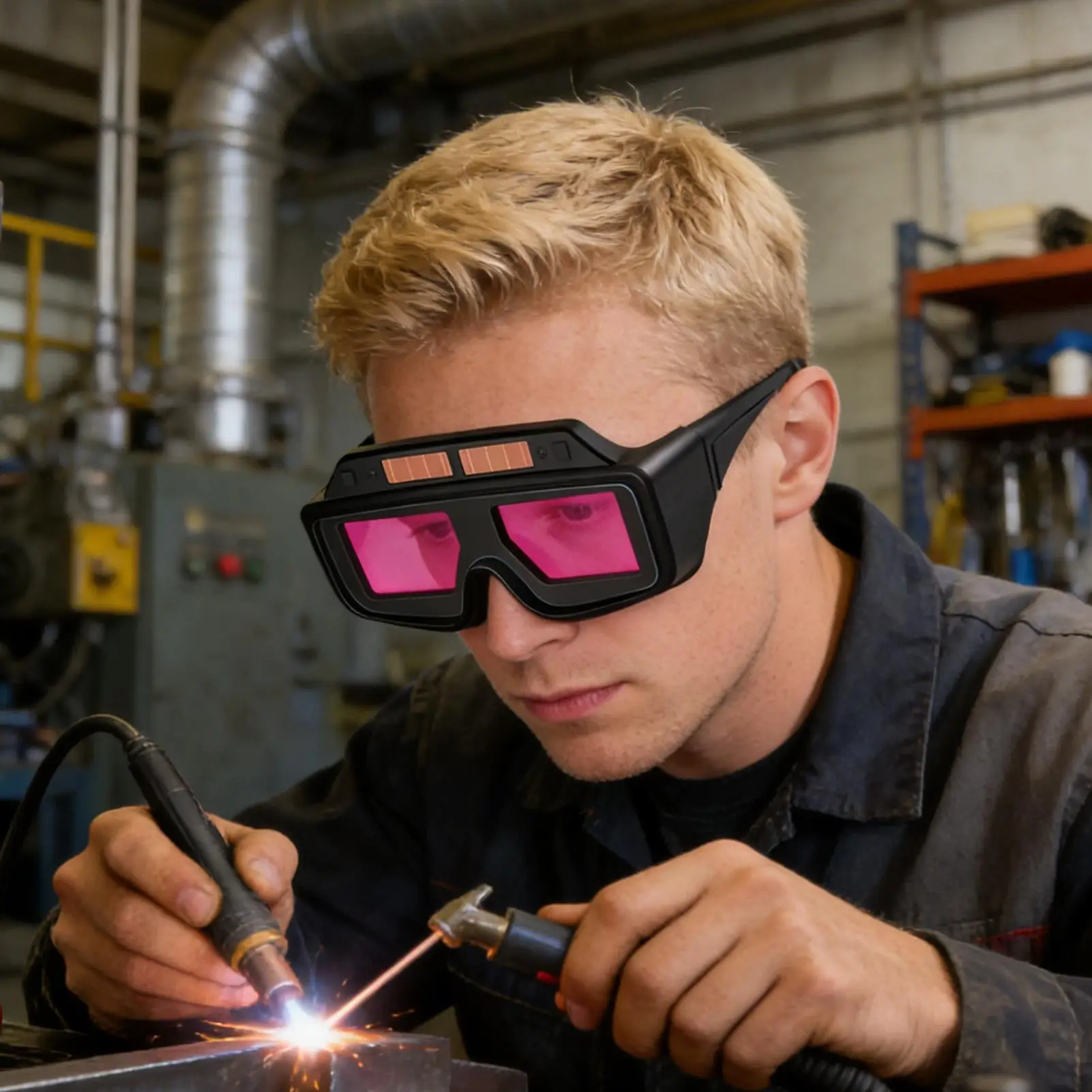 溶接ゴーグル-ラップアラウンド型-傷防止-uv保護-調整可能なシェード-目の保護-溶接工用メガネ-女性用-男性用-トーチング用