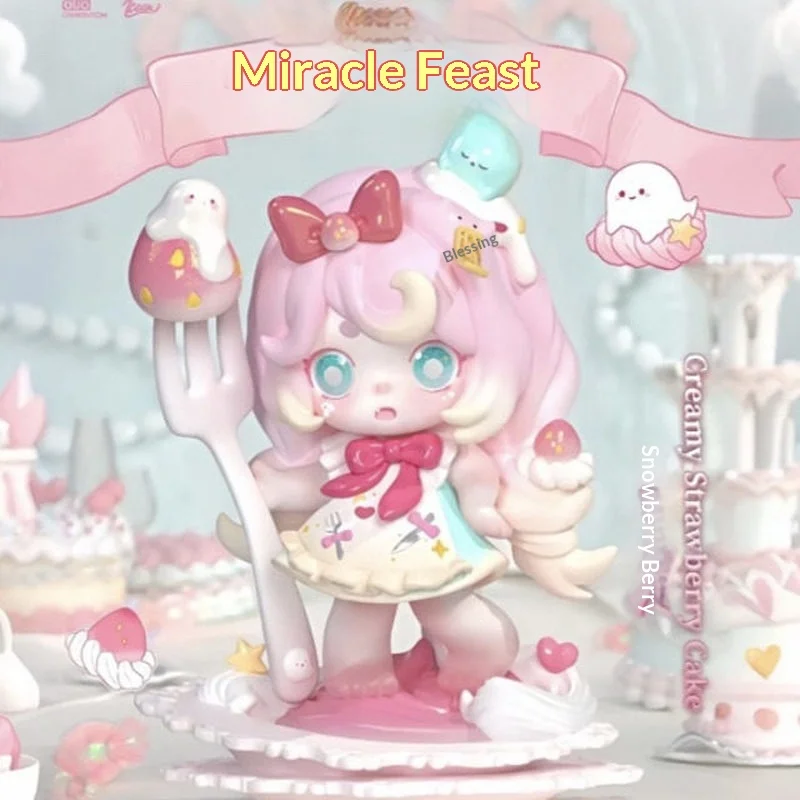 

Keeno Ghost Fourth Generation Miracle Feast Series Blind Box Art Toy Figure Creamy Strawberry Cake Table Ornament Gift For Adult
