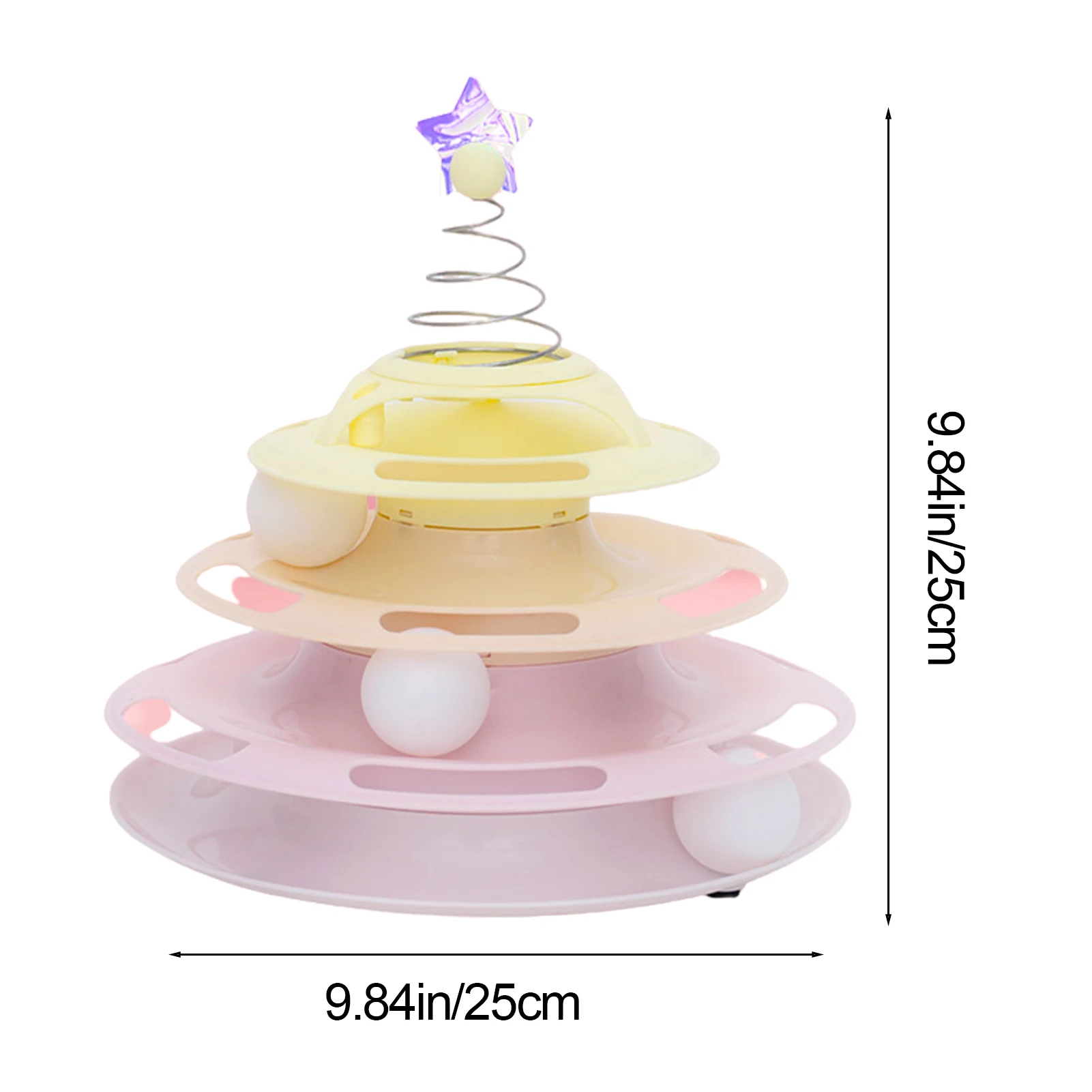 Interactive Tower Cat Toy Turntable Roller Balls Toys for Cats Kitten Teaser Puzzle Track Toy Pets Training Supplies Accessories