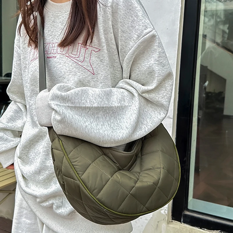 

Crossbody Bag Diamond Grid Quilted Dumpling Bag Shoulder Bag Large Capacity