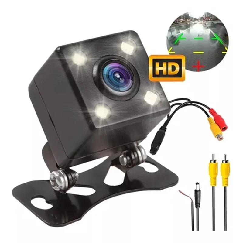 [4 LEDs Reverse Car Camera] Car Backup Camera Reverse Adjustable Camera Night Vision Universal
