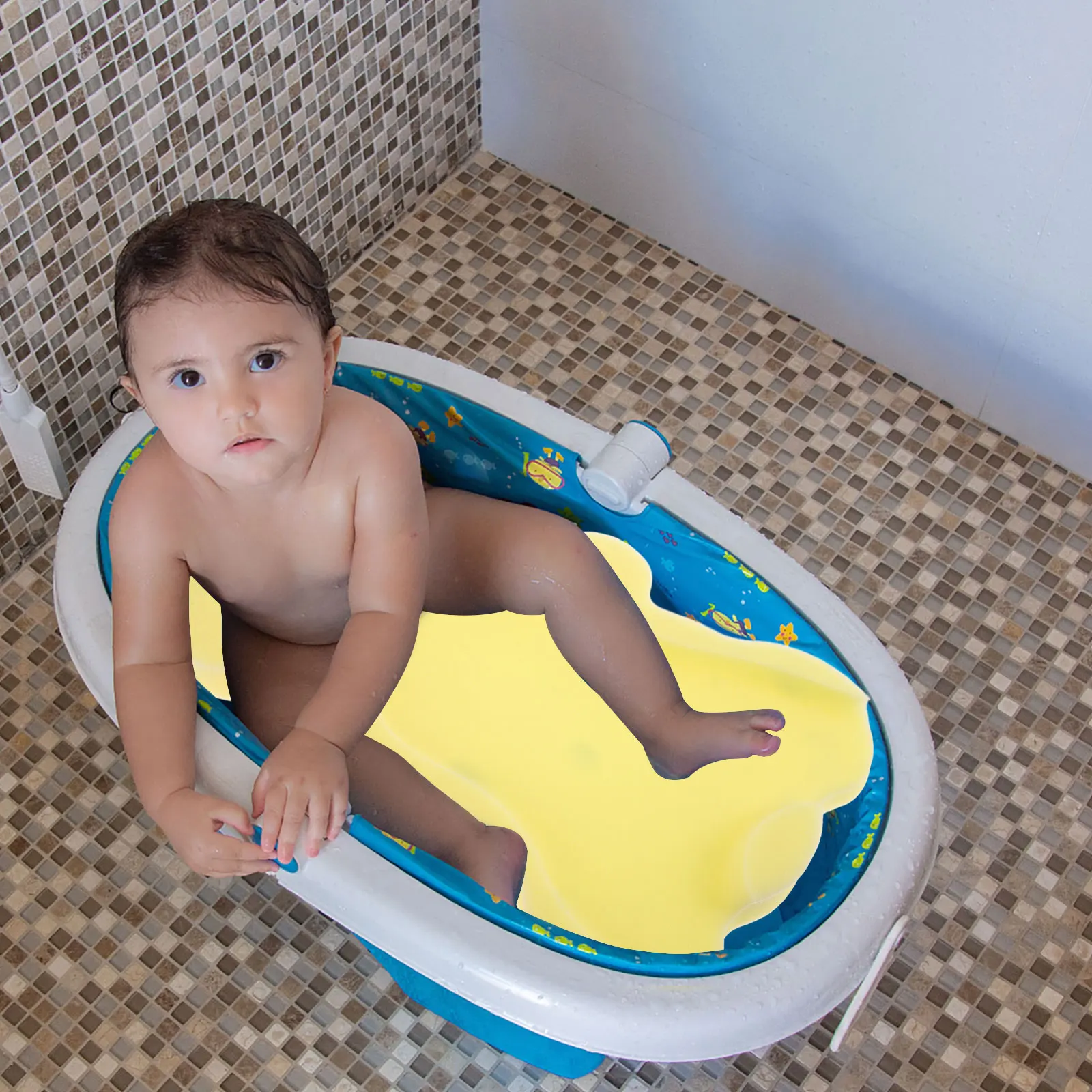 إسفنجة حمام الطفل تدعم وسادة ناعمة قابلة للتنفس لحديثي الولادة والأطفال الصغار، حصيرة وقت الاستحمام الآمن لاستخدام الحوض أو الحوض