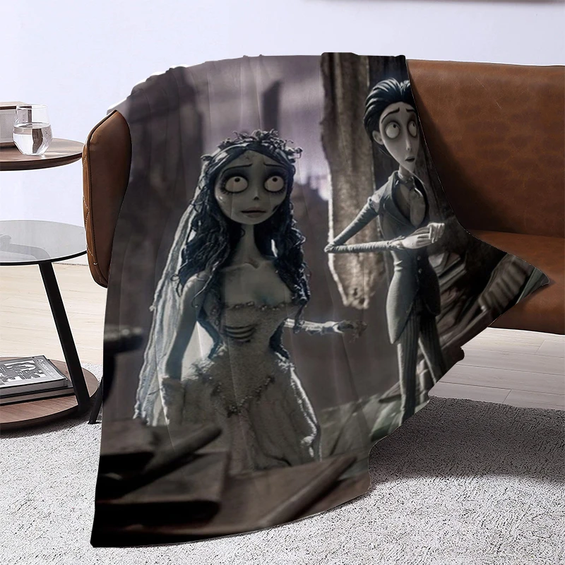 

Double Bed Blankets for Decorative Sofa Blanket Tim Burton's Corpse Bride Fluffy Soft Blankets & Throws Summer Comforter Furry