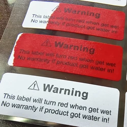 Water Sensitive Sticker Turn Red When Got Wet Device Potential Damage Indicator Warranty Void Instruction Liquid Sensor Label