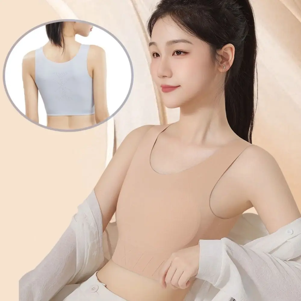 حمالة صدر رياضية لاسلكية أساسية ربط الثدي ملابس داخلية رفيعة للغاية للنساء ملابس داخلية برقبة على شكل حرف U للفتيات حمالة صدر بدون خياطة للسيدات #5